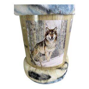 Wolf In Snow Rachelle Sherpa Throw Blanket Soft Plush 50”x60” Artist NEW